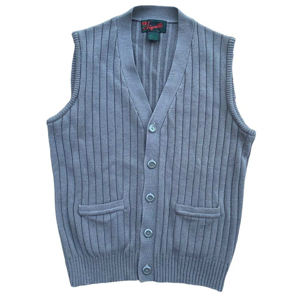 Vintage Sigallo Kurt Cobain Style Cardigan Sweater Vest Grunge 90s Grandpa-L